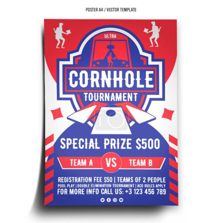 Illustration for Ultra Cornhole Poster Template - Royalty Free Image