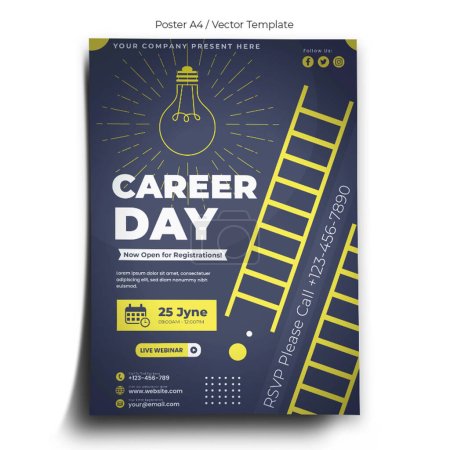 Illustration for Career Day Event Poster Template - Royalty Free Image