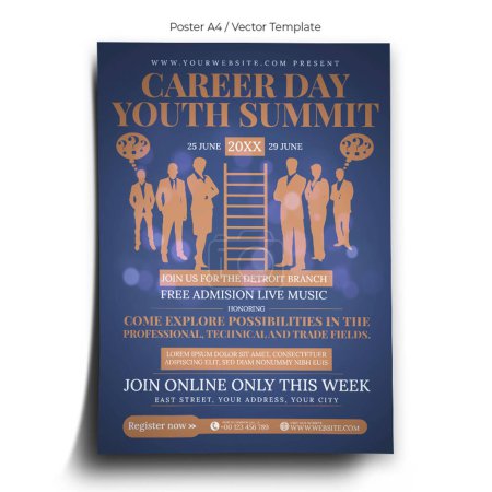 Illustration for Career Day Summit Poster Template - Royalty Free Image