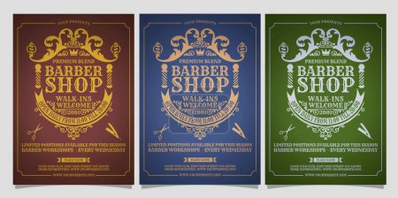 Barber Shop Set Posters