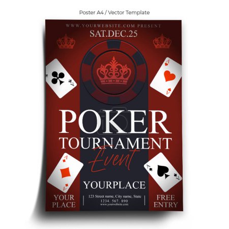 Poker Tournament Online Poster Template