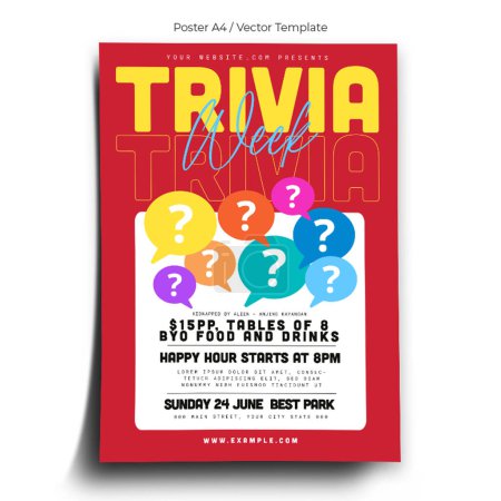 Illustration for Trivia Week Poster Template - Royalty Free Image