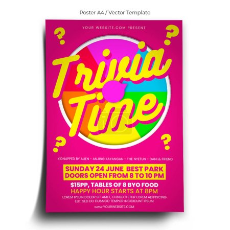 Illustration for Trivia Time Poster Template - Royalty Free Image
