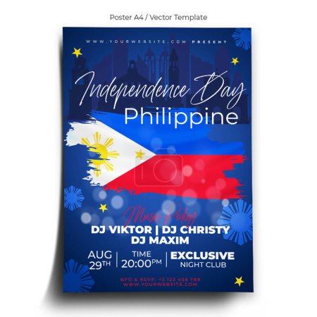 Illustration for Philippine Independence Day Poster Template - Royalty Free Image