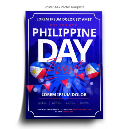 Ilustración de Plantilla de cartel del día filipino - Imagen libre de derechos