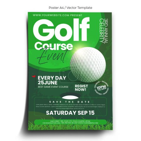 Illustration for Golf Course Poster Template - Royalty Free Image