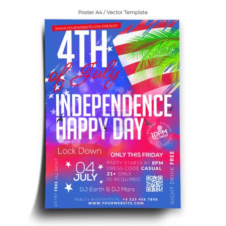 4th Independence Day Poster Template