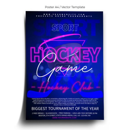 Ilustración de Plantilla de póster de juego de hockey - Imagen libre de derechos