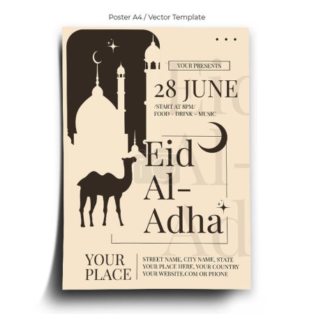 Téléchargez les illustrations : Modèle d'affiche Happy Eid Al-Adha - en licence libre de droit