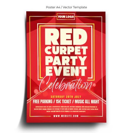 Ilustración de Plantilla de cartel de evento de alfombra roja - Imagen libre de derechos