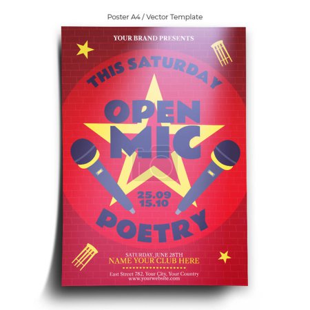 Téléchargez les photos : Modèle ouvert d'affiche de poésie micro - en image libre de droit