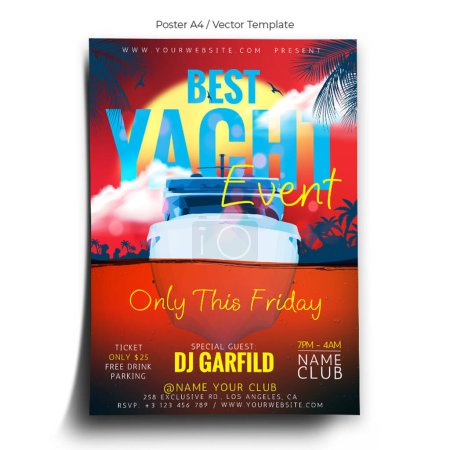 Yacht Party Poster Template