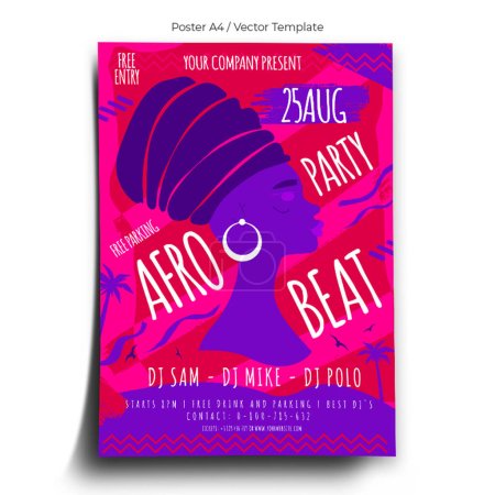 Plantilla de póster de fiesta Afro Beat