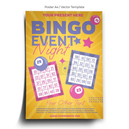 Illustration for Bingo Night Poster Template - Royalty Free Image