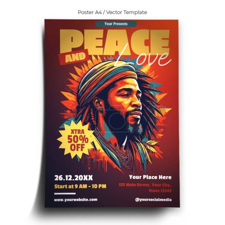 Peace and Love Poster Template