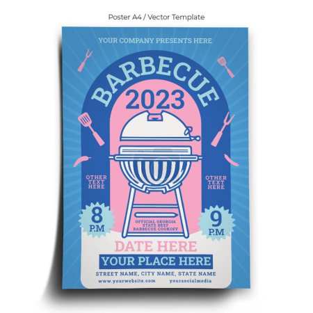Illustration for Barbecue Class 2023 Poster Template - Royalty Free Image