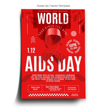Ilustración de Plantilla de cartel del día del SIDA - Imagen libre de derechos