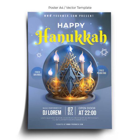 Happy Hanukkah Poster Template