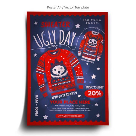 Ugly Sweater Party Poster Template