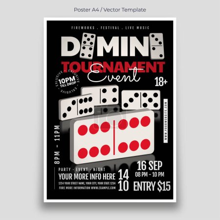 Téléchargez les photos : Modèle d'affiche de tournoi Domino - en image libre de droit