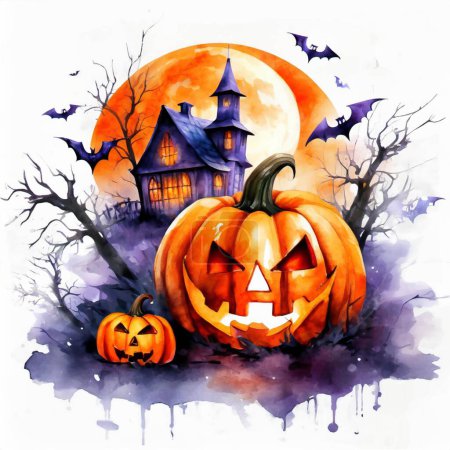Halloween Watercolor Art Paint Ilustration