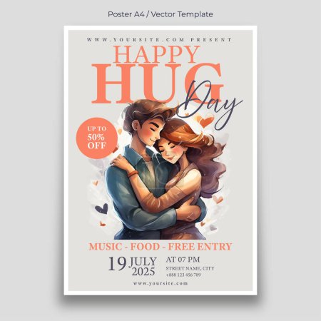 Happy Hug Day Poster Template