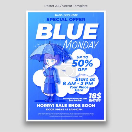 Blue Monday Poster Template