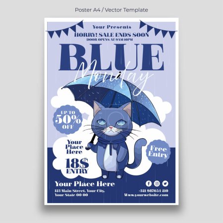 Blue Monday Event Poster Template