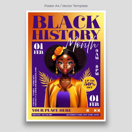 Téléchargez les photos : Mois de l'histoire des Noirs en février Modèle d'affiche - en image libre de droit