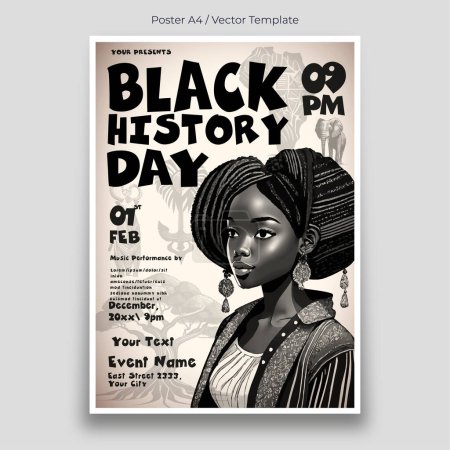 Téléchargez les photos : Modèle d'affiche de la Journée de l'histoire noire - en image libre de droit
