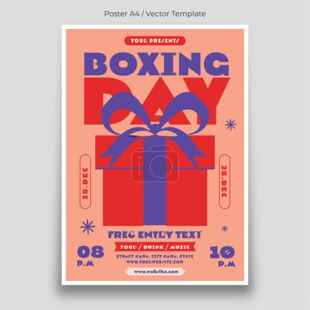 Téléchargez les illustrations : Modèle d'affiche du jour de boxe - en licence libre de droit
