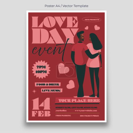 Téléchargez les photos : Modèle d'affiche d'événement de la Journée de l'amour - en image libre de droit