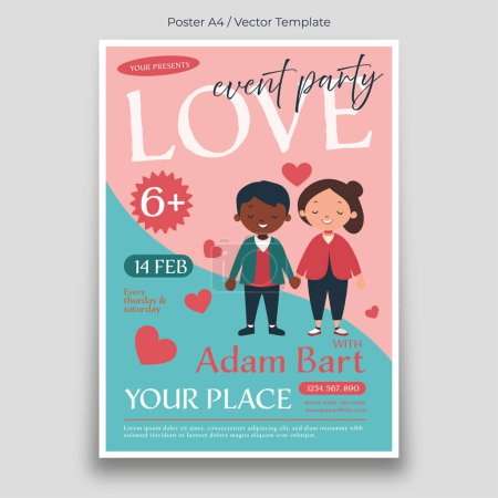 Téléchargez les photos : Modèle d'affiche de fête d'événement d'amour - en image libre de droit