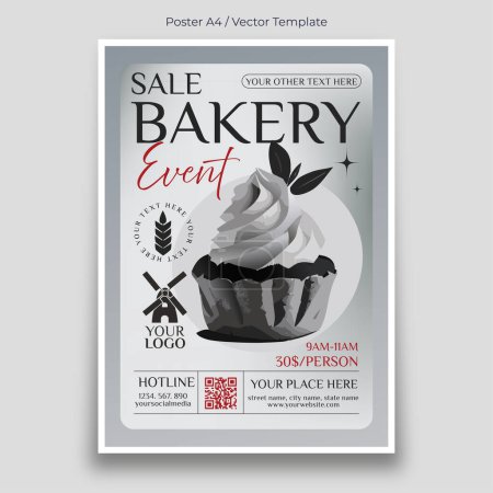 Téléchargez les photos : Vente Modèle d'affiche de boulangerie - en image libre de droit