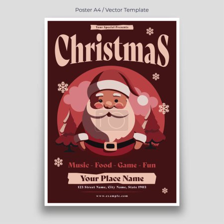 Téléchargez les photos : Modèle d'affiche du jour de Noël Père Noël - en image libre de droit