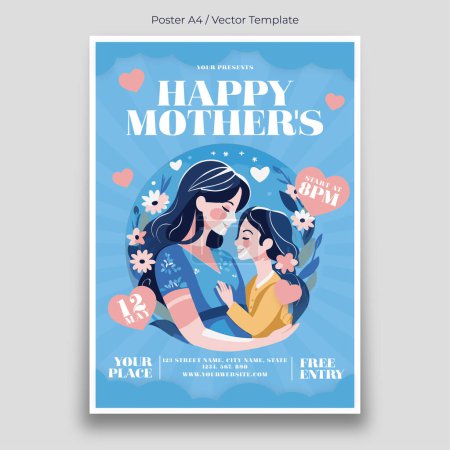 Téléchargez les photos : Modèle d'affiche de la fête des mères heureuses - en image libre de droit