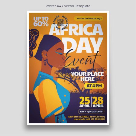 Ilustración de Plantilla de cartel del Día de África - Imagen libre de derechos