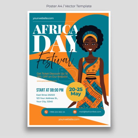 Ilustración de Plantilla de cartel del Festival del Día de África - Imagen libre de derechos