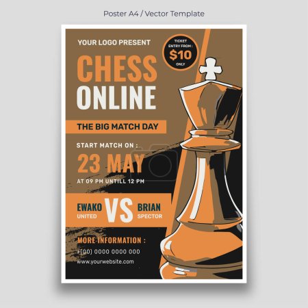 Ilustración de Chess Online Poster Template - Imagen libre de derechos