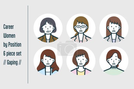 Illustration for This is a set of illustrations of career women for each Gaping position. - Royalty Free Image