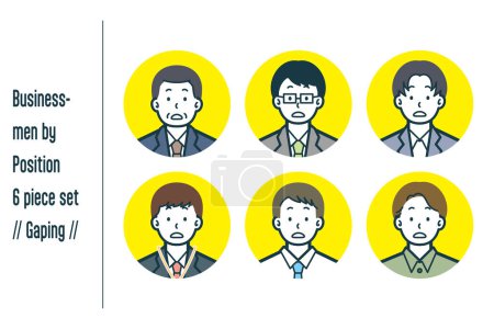 Ilustración de Este es un conjunto de ilustraciones de hombres de negocios por posición abierta. - Imagen libre de derechos