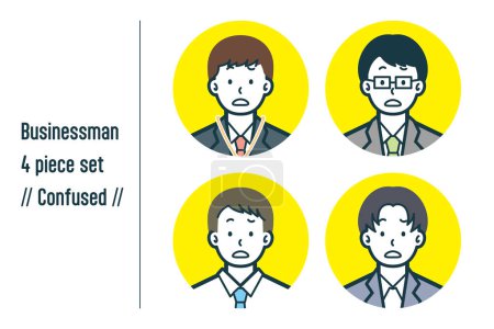 Illustration for This is a set of illustrations of Confused businessmen. - Royalty Free Image