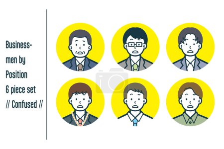 Illustration for This is a set of illustrations of businessmen by Confused position. - Royalty Free Image