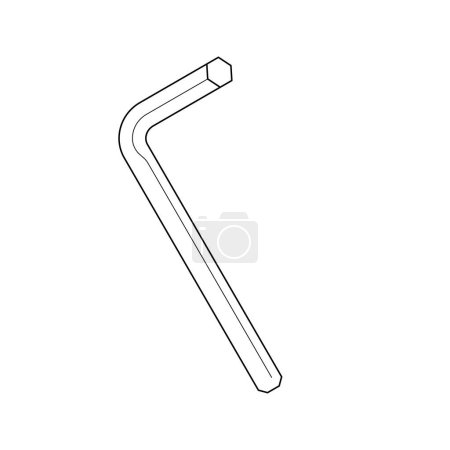 Illustration for It is an illustration of a hexagonal wrench_ alone. - Royalty Free Image