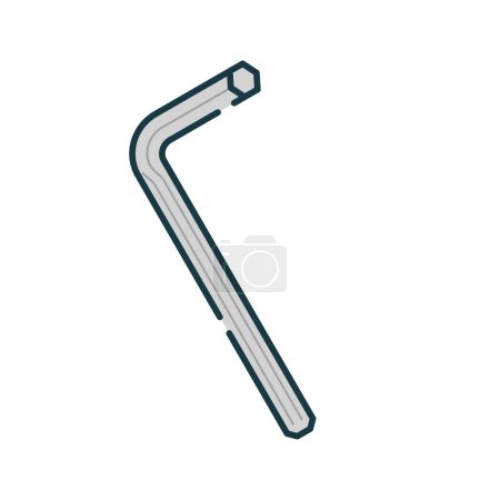 Illustration for It is an illustration of a hexagonal wrench_ alone. - Royalty Free Image