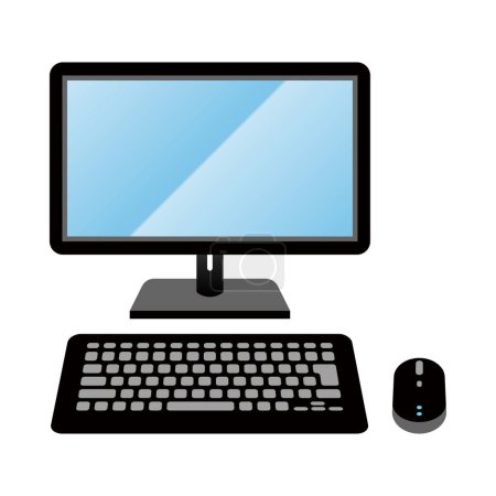 Téléchargez les photos : C'est une illustration d'un PC de bureau noir. - en image libre de droit