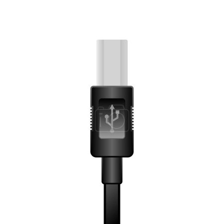 USB negro Tipo-B 2.0 _ Ilustración masculina.
