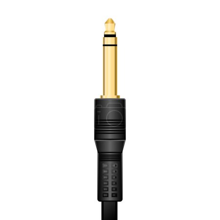 Illustration for It is an illustration of a 6.3mm stereo plug with gold plating. - Royalty Free Image