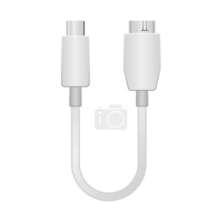 This is an illustration of Micro USB Type-B 3.0 from white conversion cable _USB Type-C.