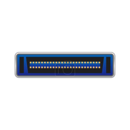 It is an illustration of the black SCSI Centronics 50 -pin outlet (port).